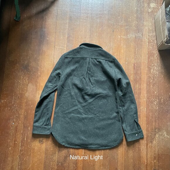 Anian Modern Melton Women Olive Wool Shacket XS - Picture 3 of 5